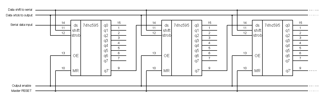74hc595 схема включения 74hc595 схема включения